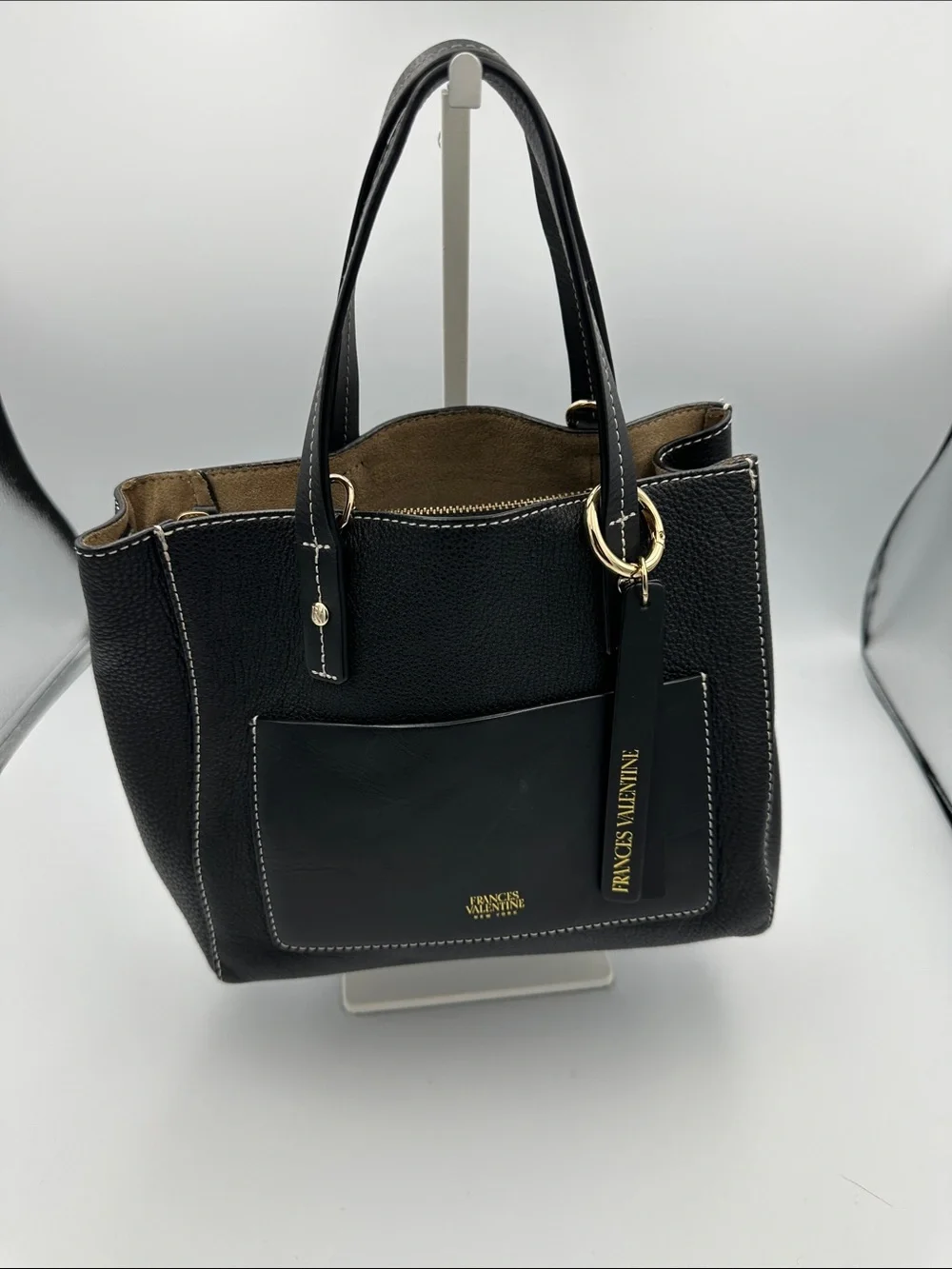 Frances Valentine Small Chloe Leather Tote Black